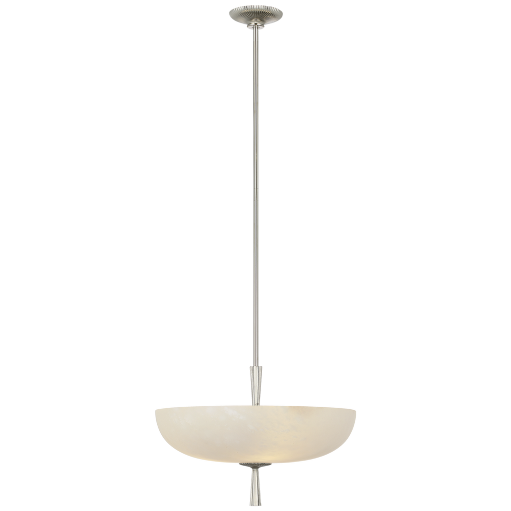 Pascal 19" Bowl Pendant | Polished Nickel | Alabaster