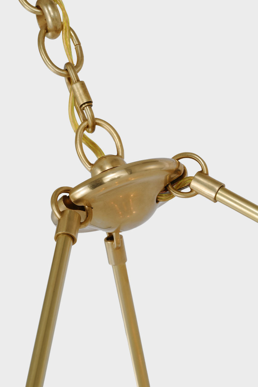 Mollino 40" Chandelier | Hand-Rubbed Antique Brass | Plaster White Shade