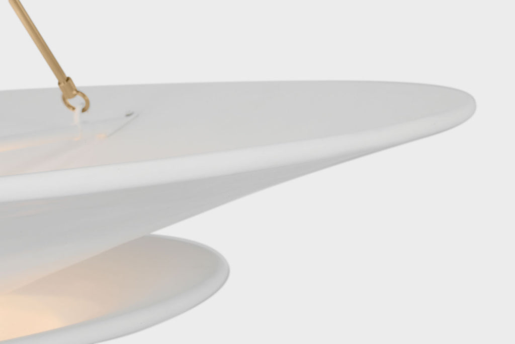 Mollino 40" Chandelier | Polished Nickel | Plaster White Shade