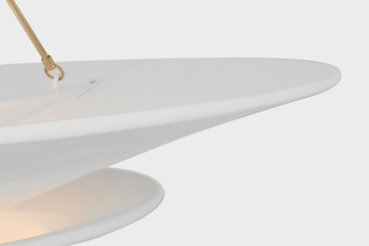 Mollino 40" Chandelier | Polished Nickel | Plaster White Shade