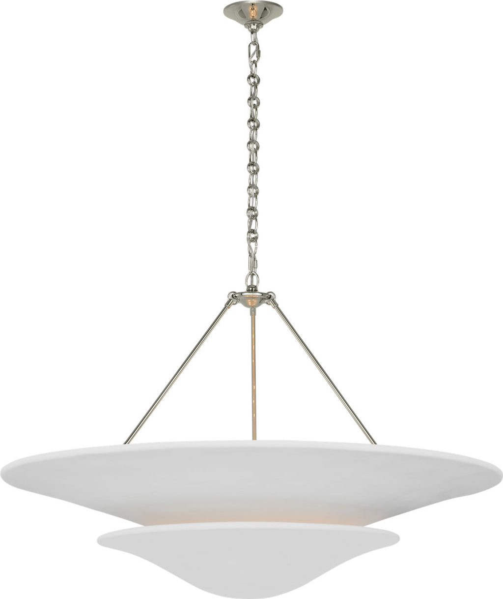 Mollino 40" Chandelier | Polished Nickel | Plaster White Shade