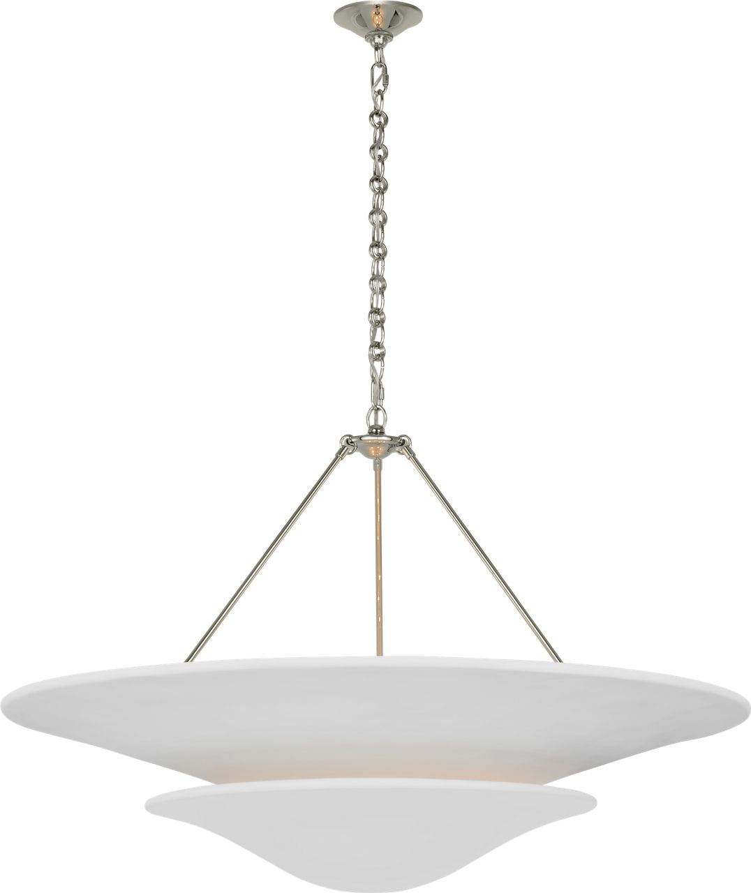Mollino 40" Chandelier | Polished Nickel | Plaster White Shade