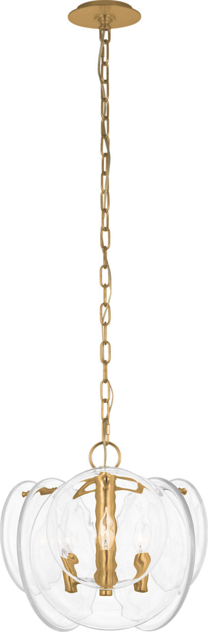 Loire Petite Chandelier | Gild | Clear Strie Glass