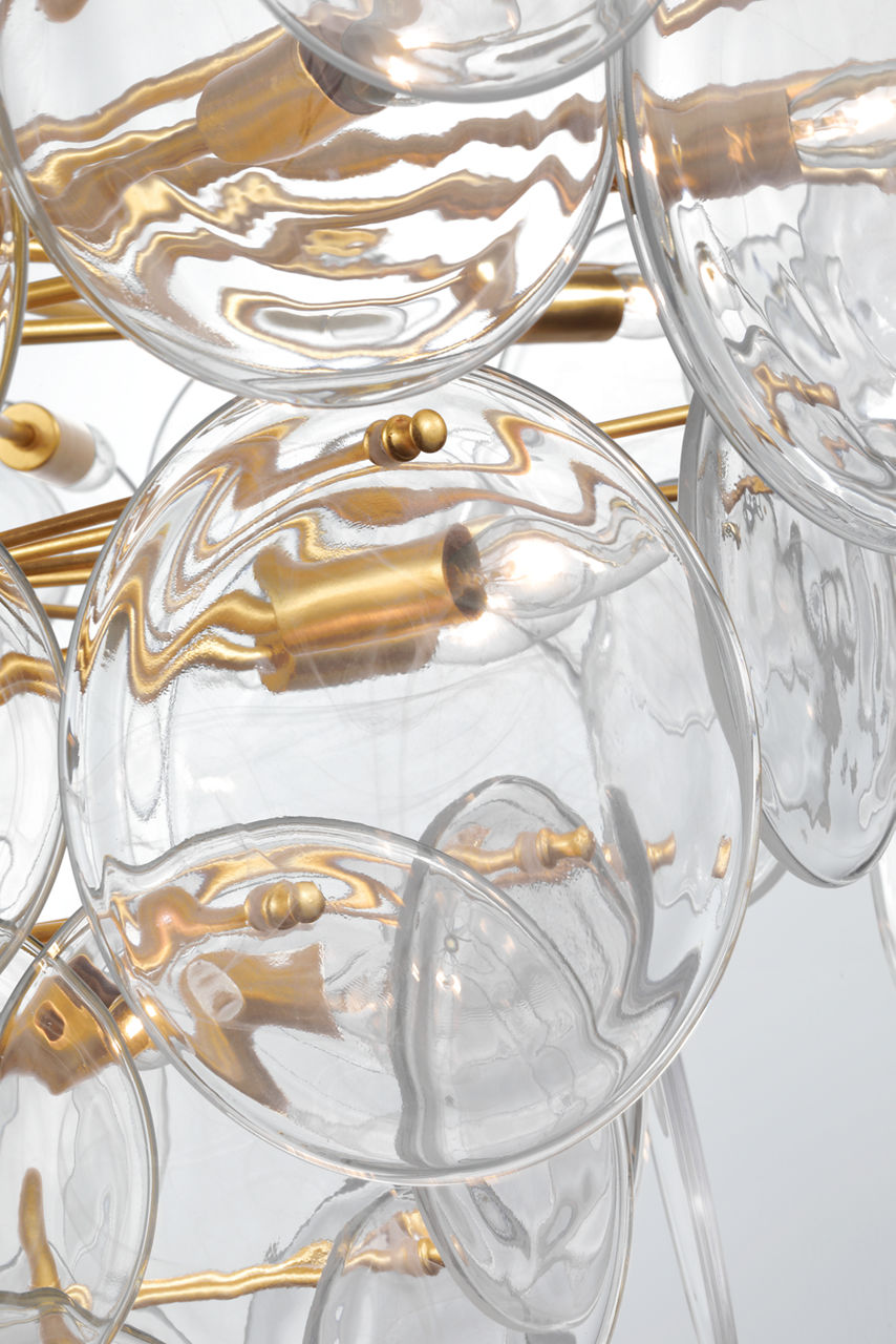 Loire Extra Large Chandelier | Gild | Clear Strie Glass