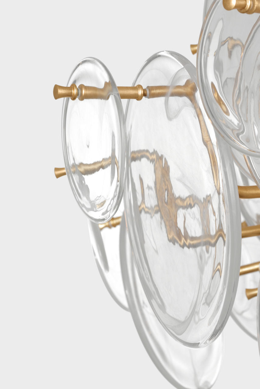 Loire 44" Grande Entry Chandelier | Gild | Clear Strie Glass