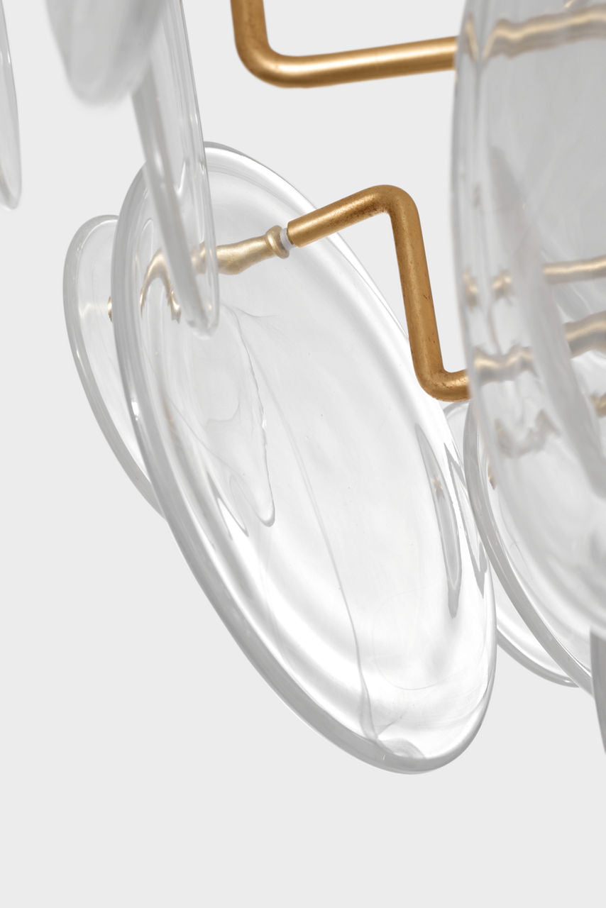Loire 44" Grande Entry Chandelier | Gild | Clear Strie Glass