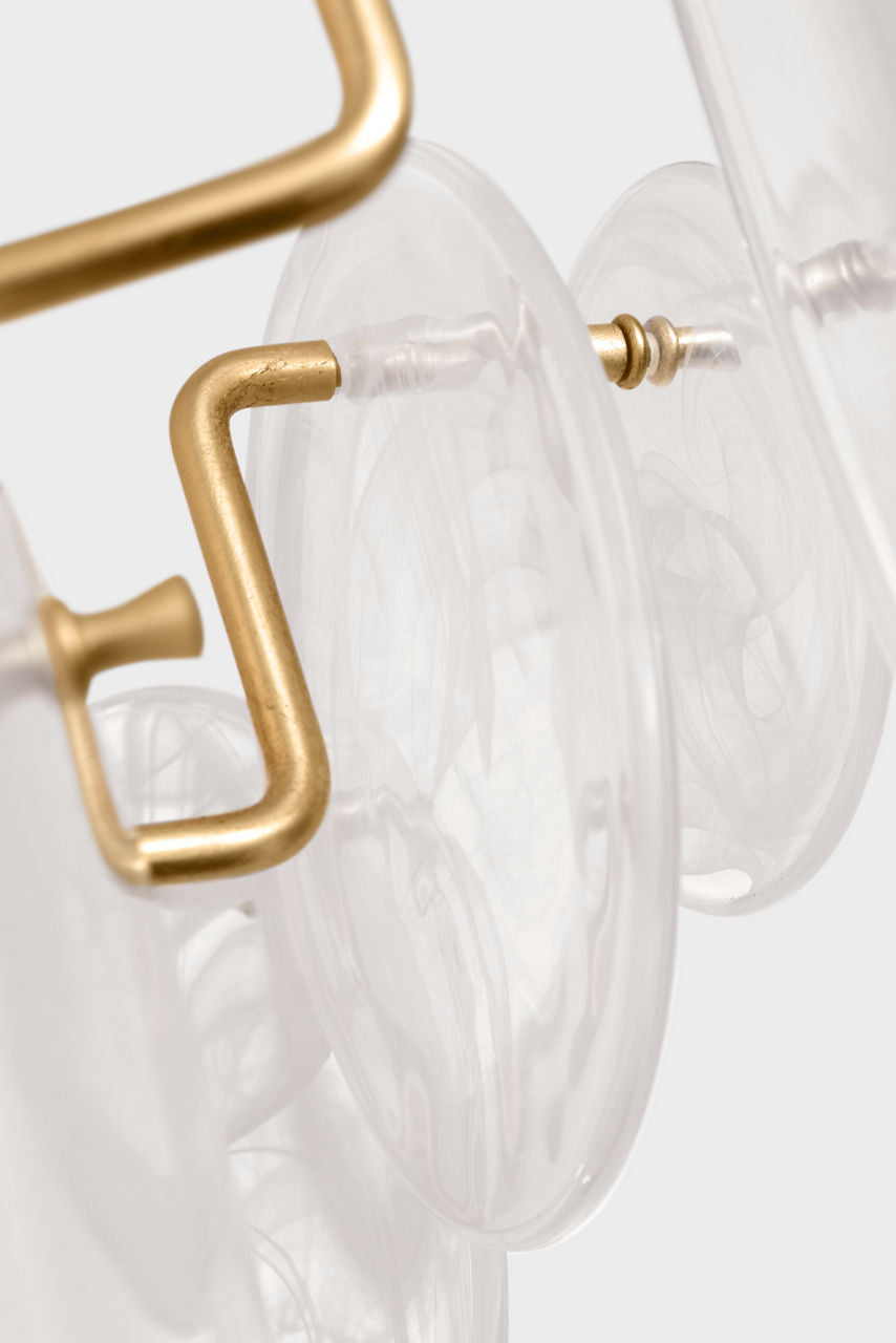 Loire 44" Grande Entry Chandelier | Gild | White Strie Glass