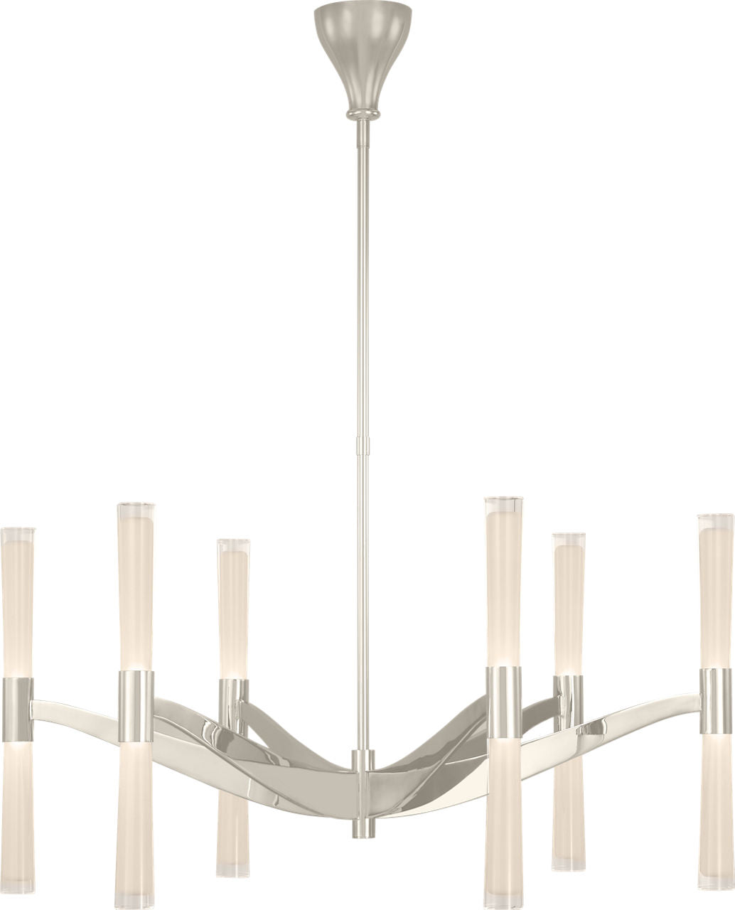 Brenta Extra Large Chandelier | Polished Nickel | White Glass
