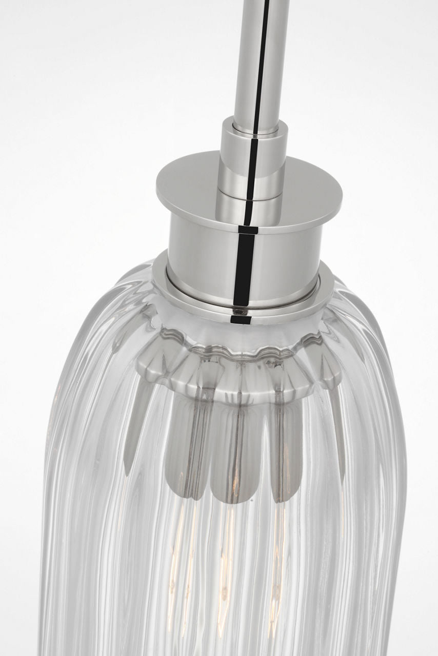 Asalea 5" Pendant | Polished Nickel | Clear Glass