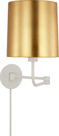 Go Lightly Swing Arm Wall Light | China White | Gild Shade
