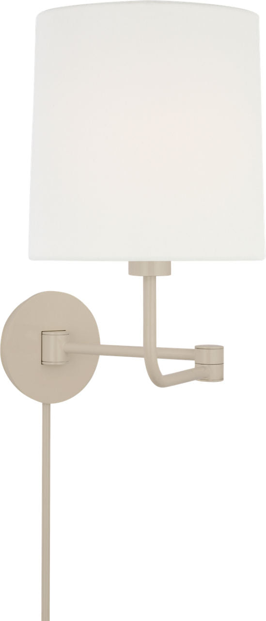 Go Lightly Swing Arm Wall Light | China White | Linen Shade