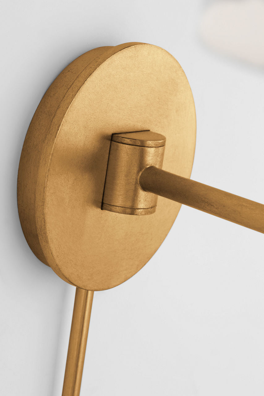 Go Lightly Swing Arm Wall Light | Gild | Linen Shade
