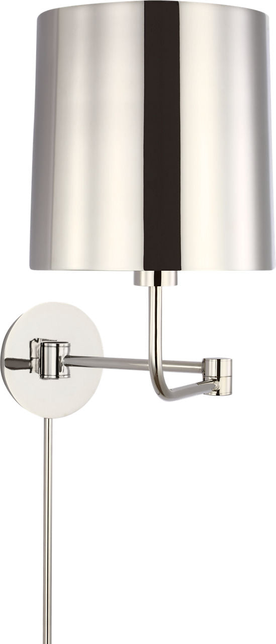 Go Lightly Swing Arm Wall Light | Polished Nickel | Polished Nickel Shade