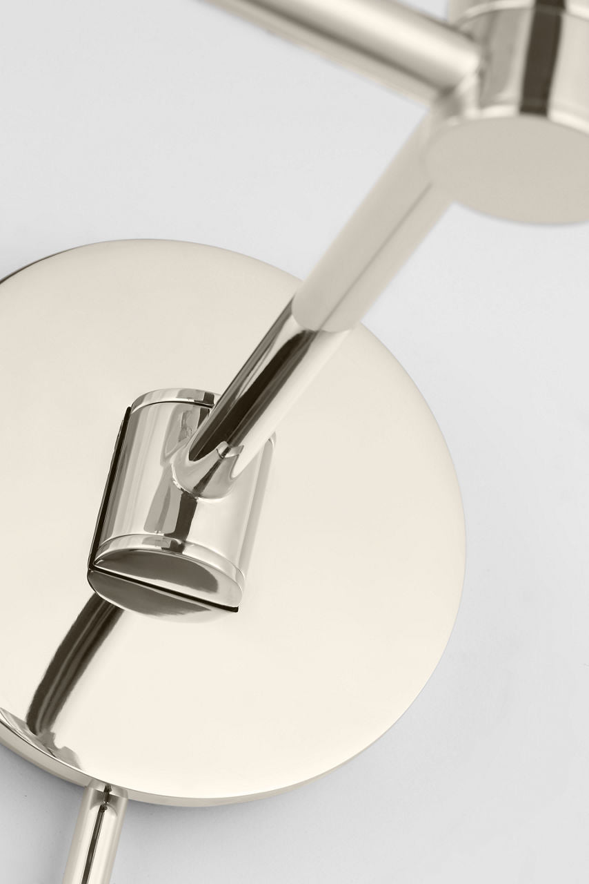 Go Lightly Swing Arm Wall Light | Polished Nickel | Polished Nickel Shade