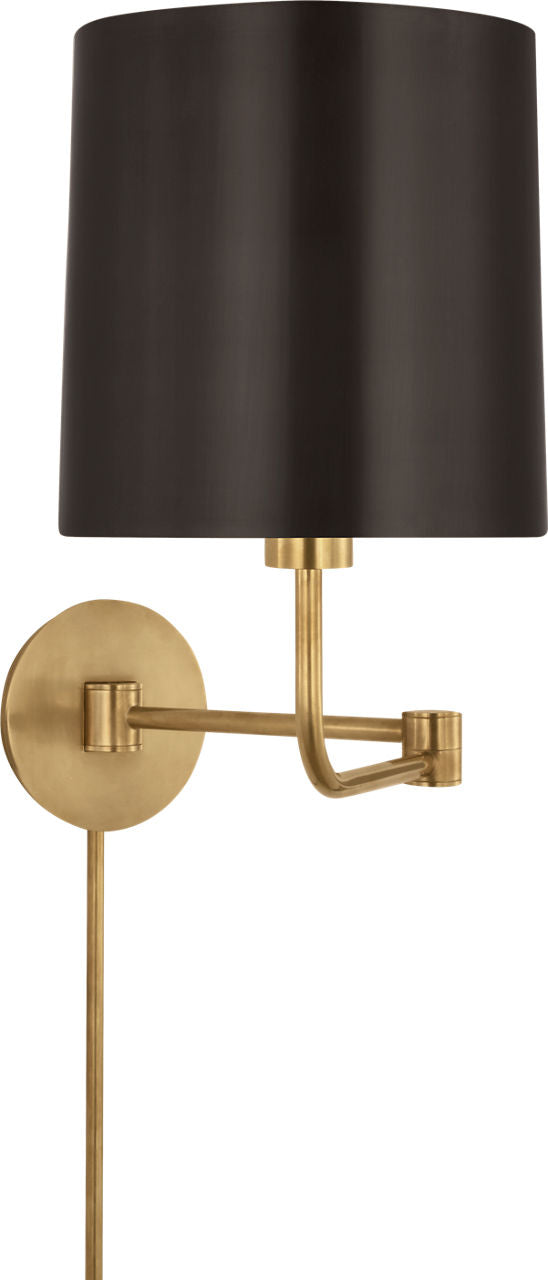 Go Lightly Swing Arm Wall Light | Soft Brass | Bronze Shade
