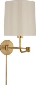 Go Lightly Swing Arm Wall Light | Soft Brass | China White Shade