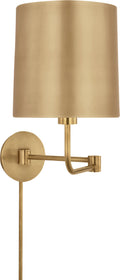 Go Lightly Swing Arm Wall Light | Soft Brass | Soft Brass Shade