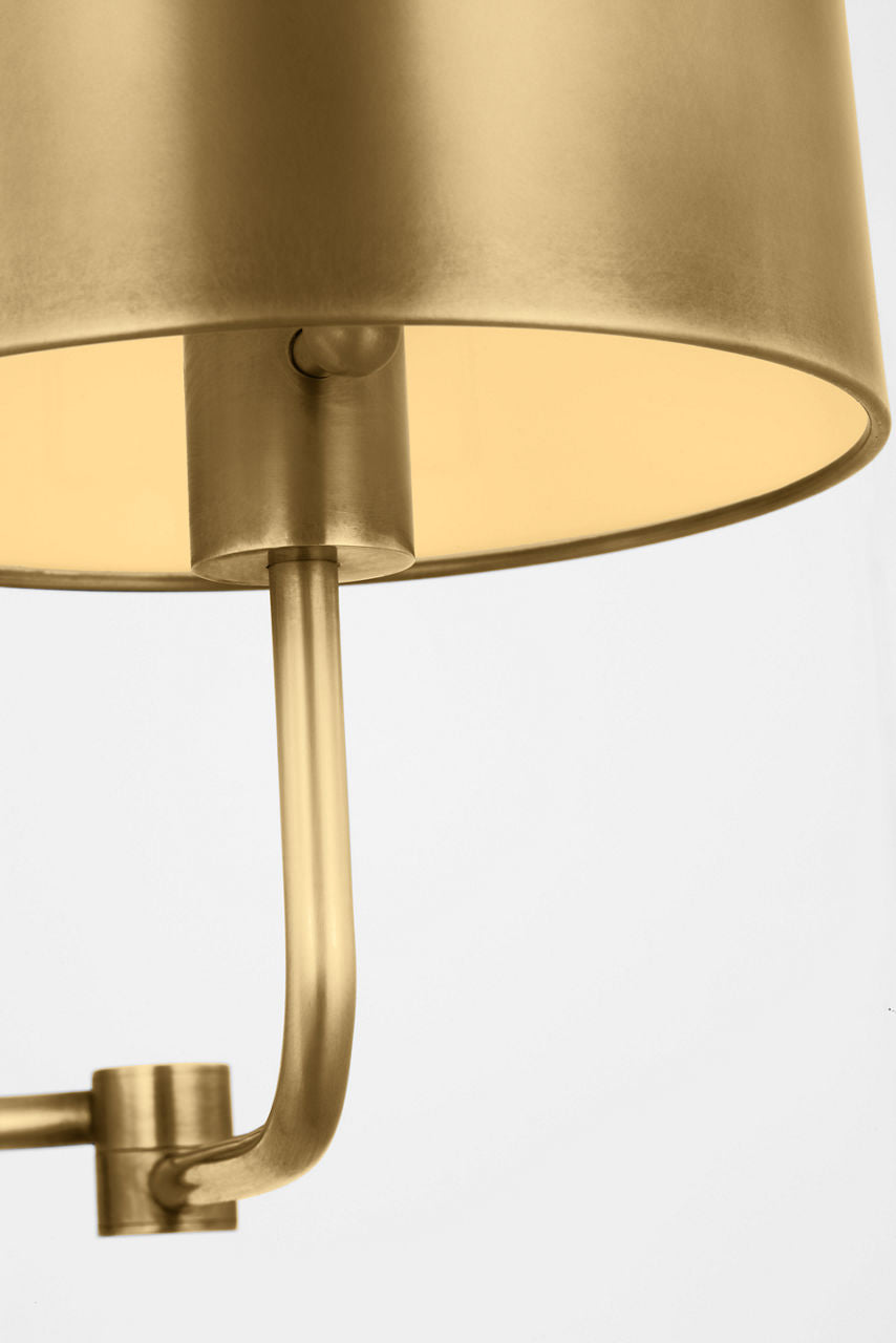Go Lightly Swing Arm Wall Light | Soft Brass | Soft Brass Shade