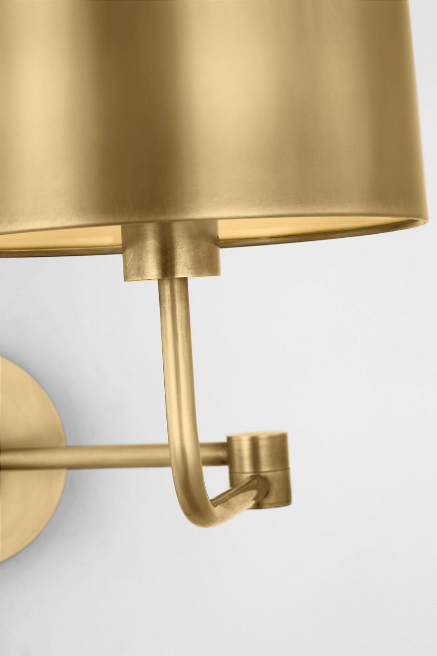 Go Lightly Swing Arm Wall Light | Soft Brass | Soft Brass Shade