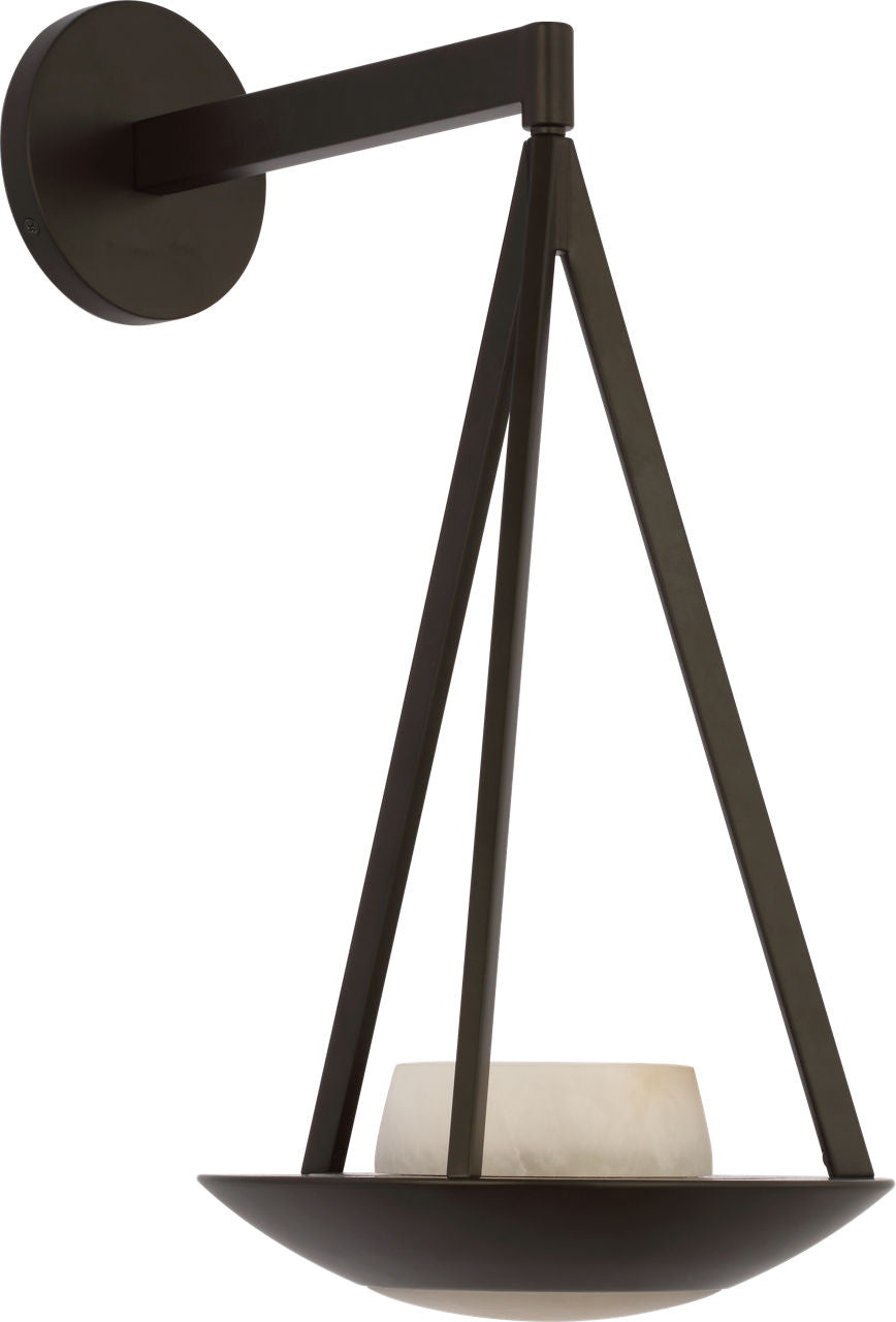 Divina 19" Floating Bowl Sconce | Modern Iron | Alabaster