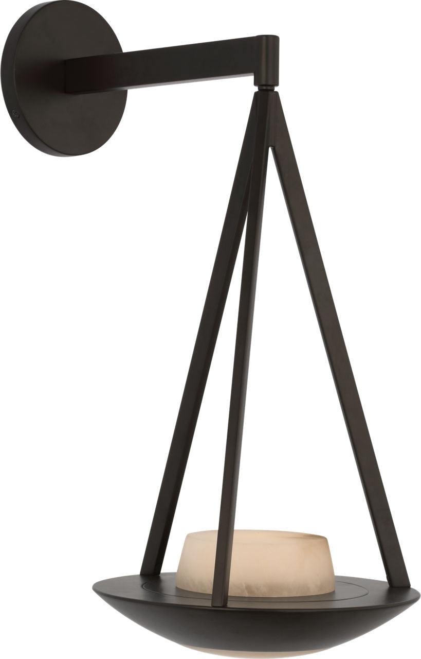 Divina 19" Floating Bowl Sconce | Modern Iron | Alabaster