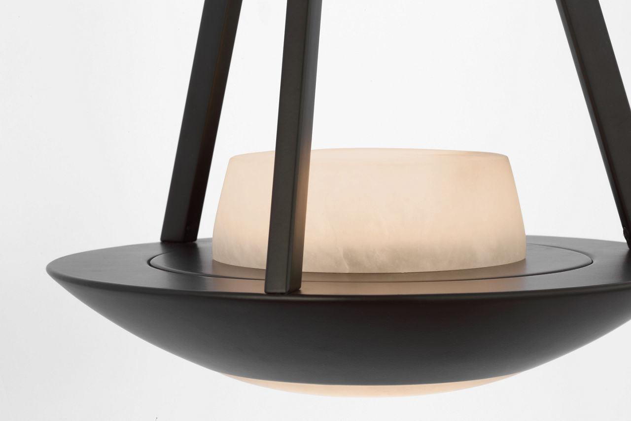 Divina 19" Floating Bowl Sconce | Modern Iron | Alabaster