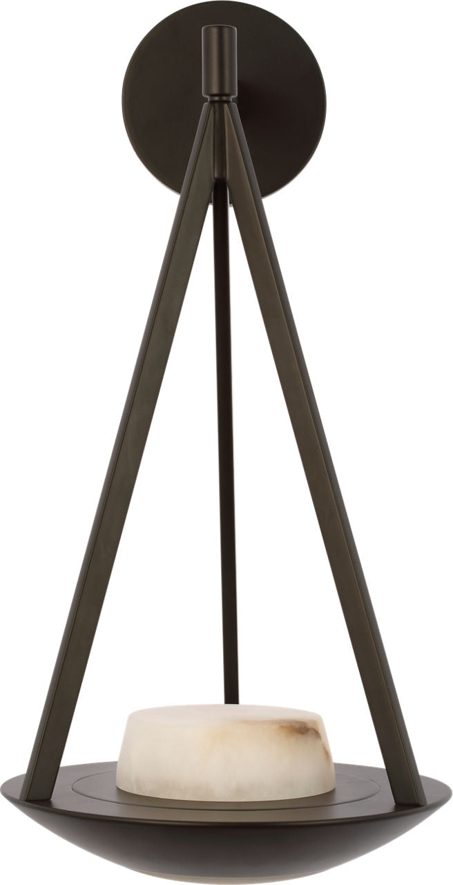 Divina 19" Floating Bowl Sconce | Modern Iron | Alabaster