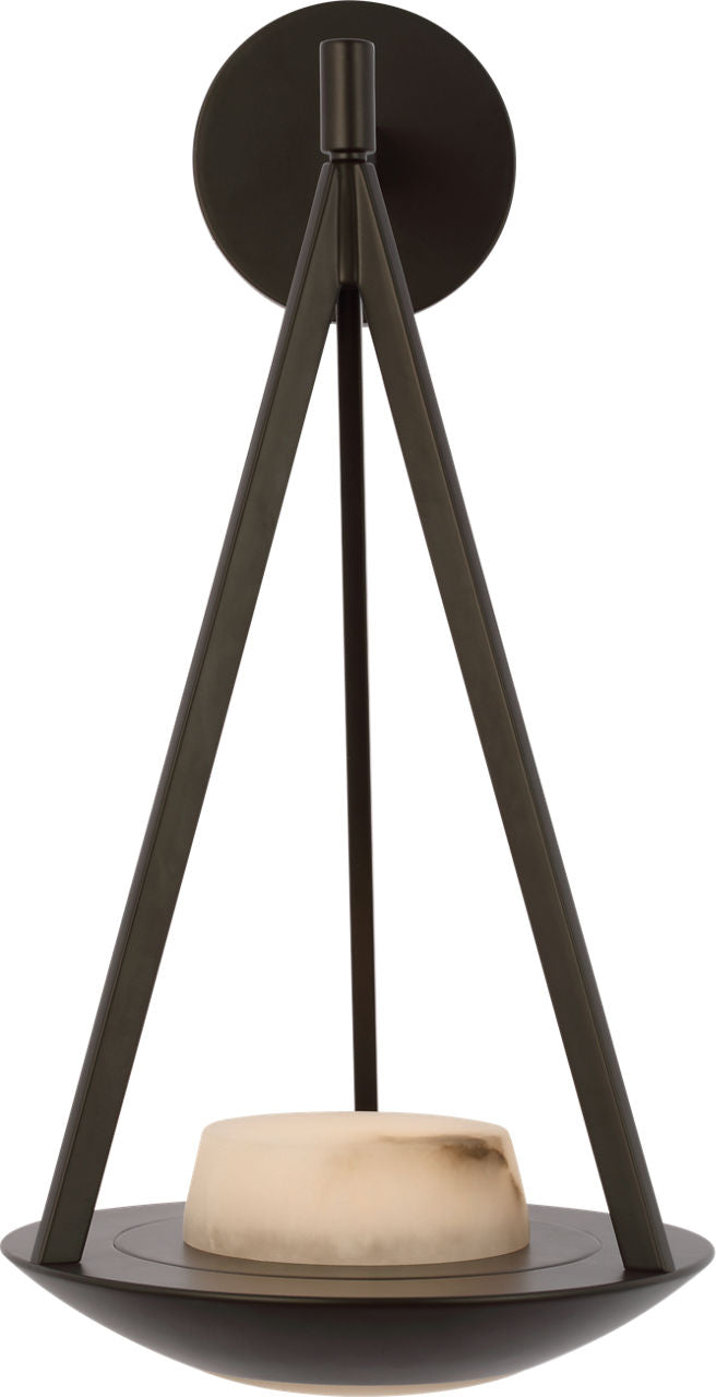 Divina 19" Floating Bowl Sconce | Modern Iron | Alabaster