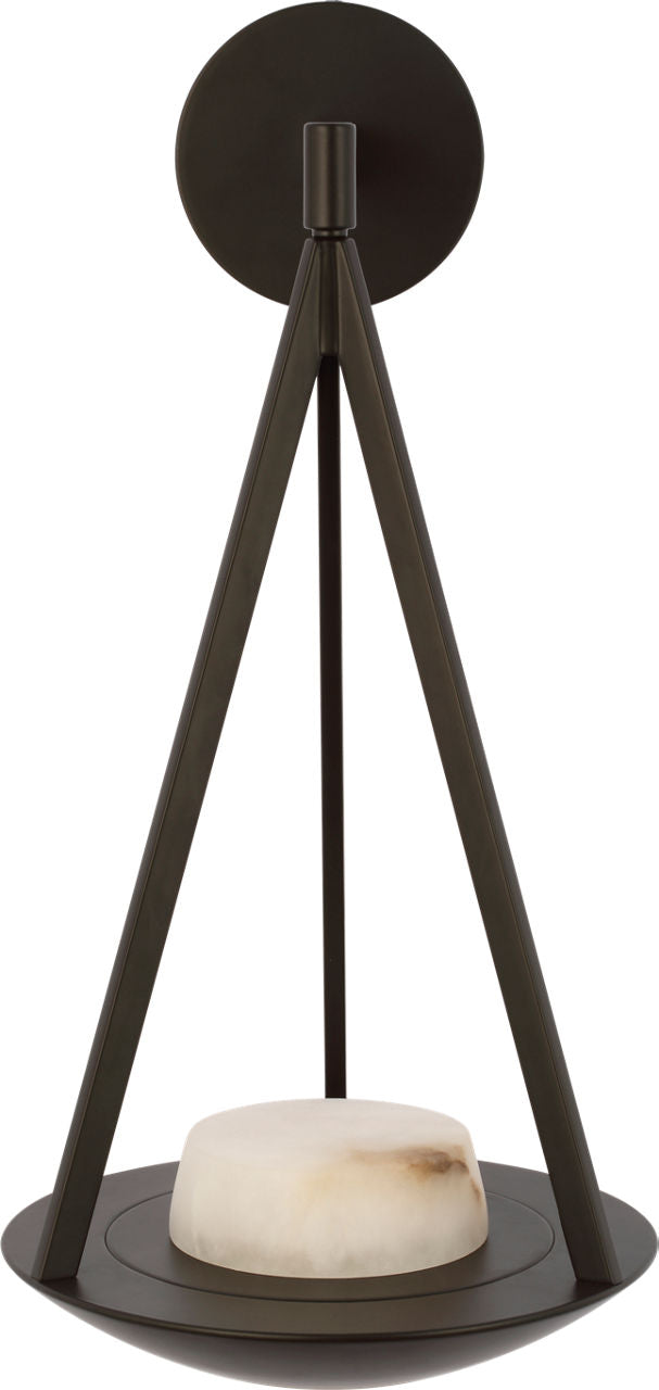 Divina 19" Floating Bowl Sconce | Modern Iron | Alabaster