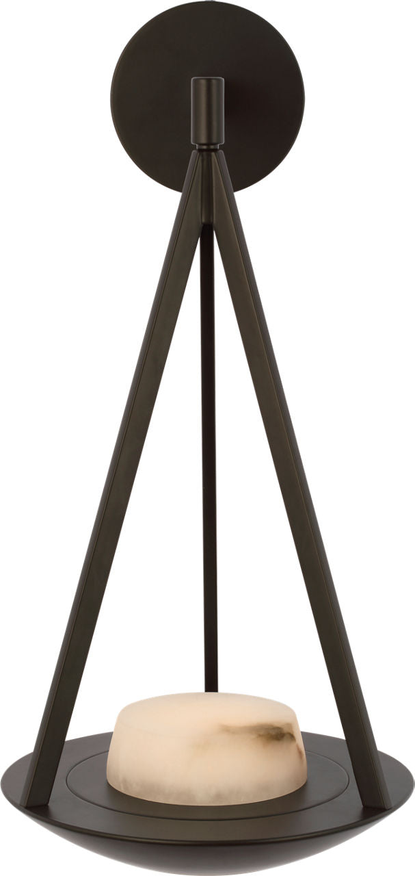 Divina 19" Floating Bowl Sconce | Modern Iron | Alabaster