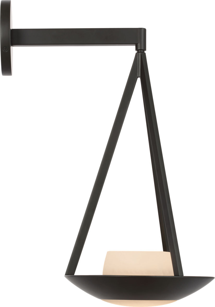 Divina 19" Floating Bowl Sconce | Modern Iron | Alabaster