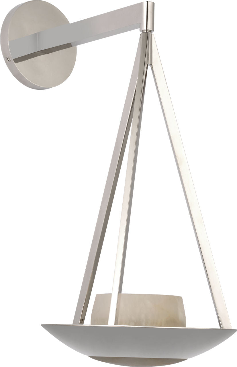 Divina 19" Floating Bowl Sconce | Polished Nickel | Alabaster