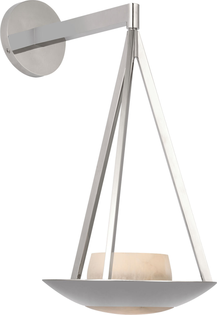Divina 19" Floating Bowl Sconce | Polished Nickel | Alabaster