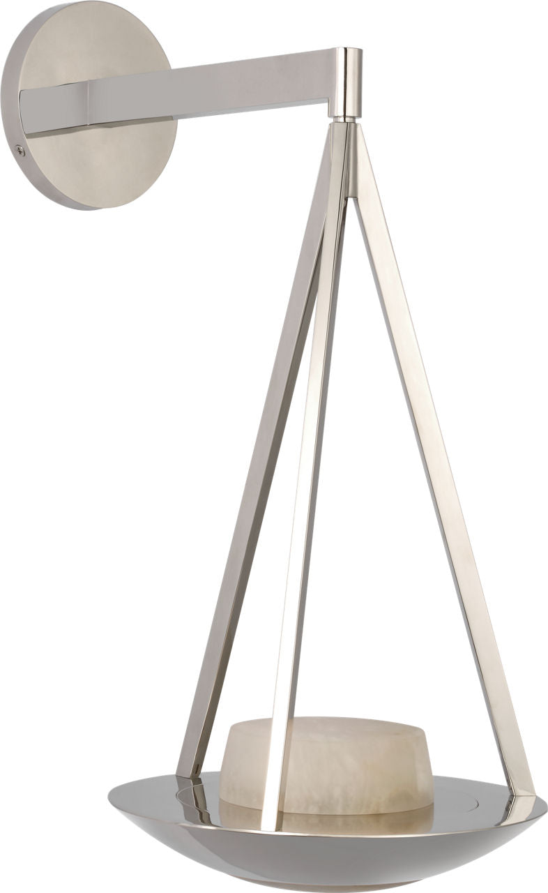 Divina 19" Floating Bowl Sconce | Polished Nickel | Alabaster
