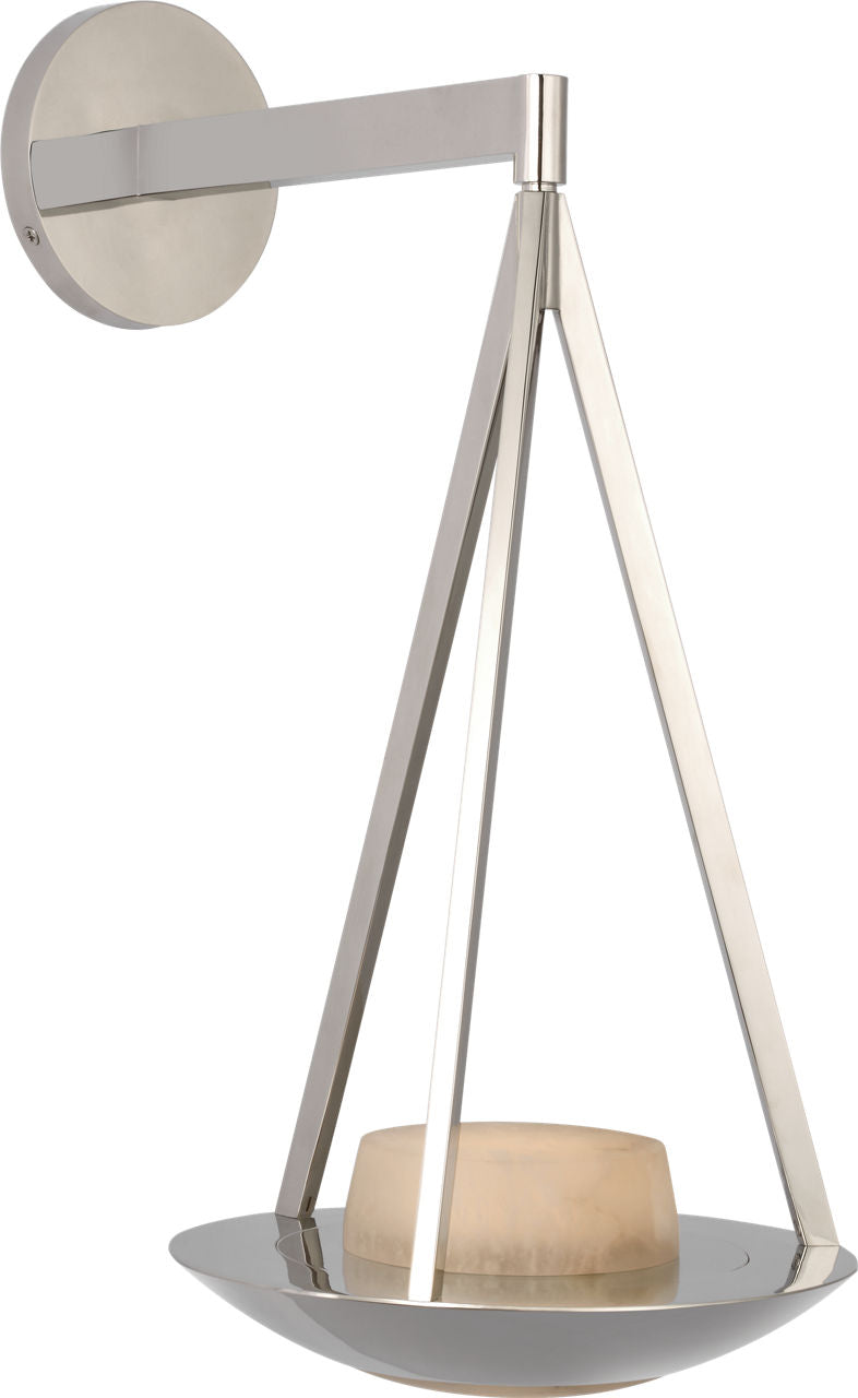 Divina 19" Floating Bowl Sconce | Polished Nickel | Alabaster