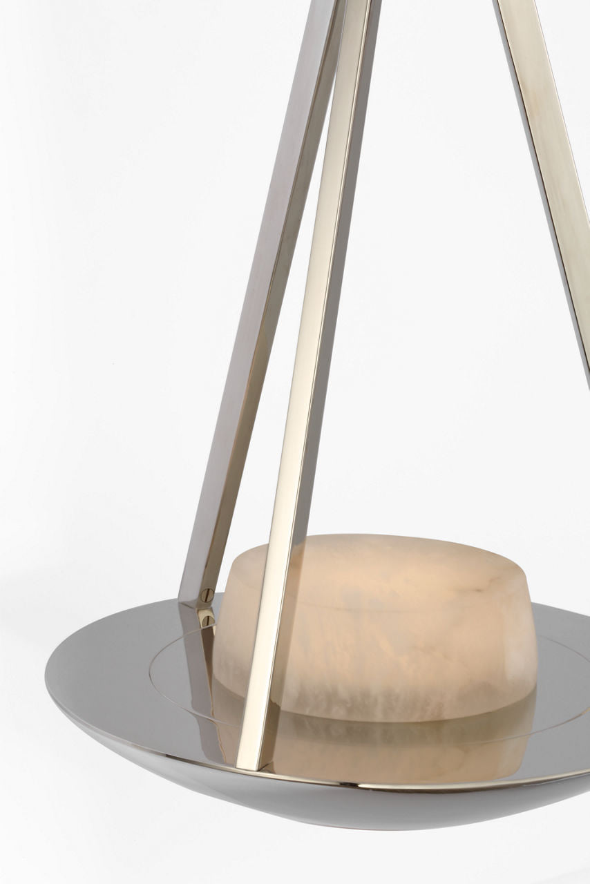 Divina 19" Floating Bowl Sconce | Polished Nickel | Alabaster