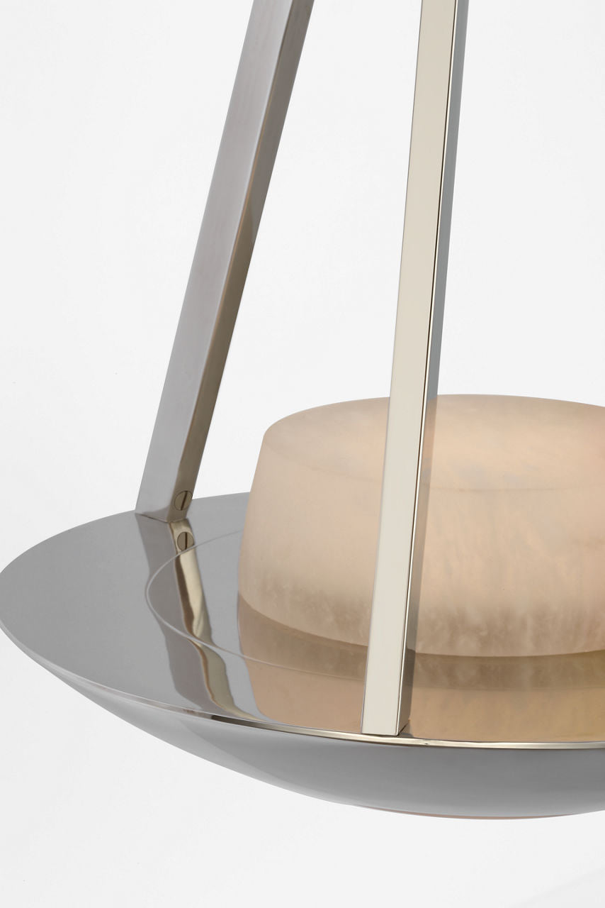 Divina 19" Floating Bowl Sconce | Polished Nickel | Alabaster