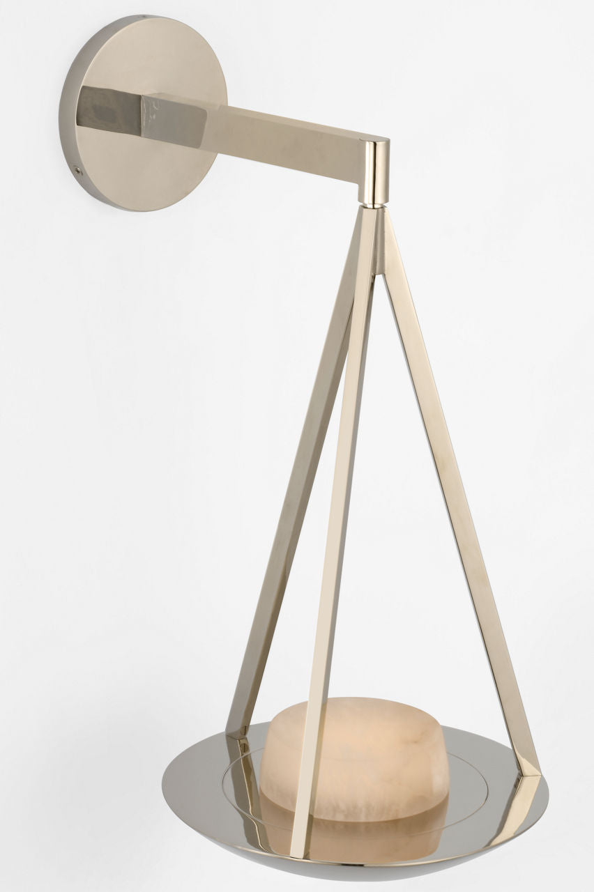 Divina 19" Floating Bowl Sconce | Polished Nickel | Alabaster