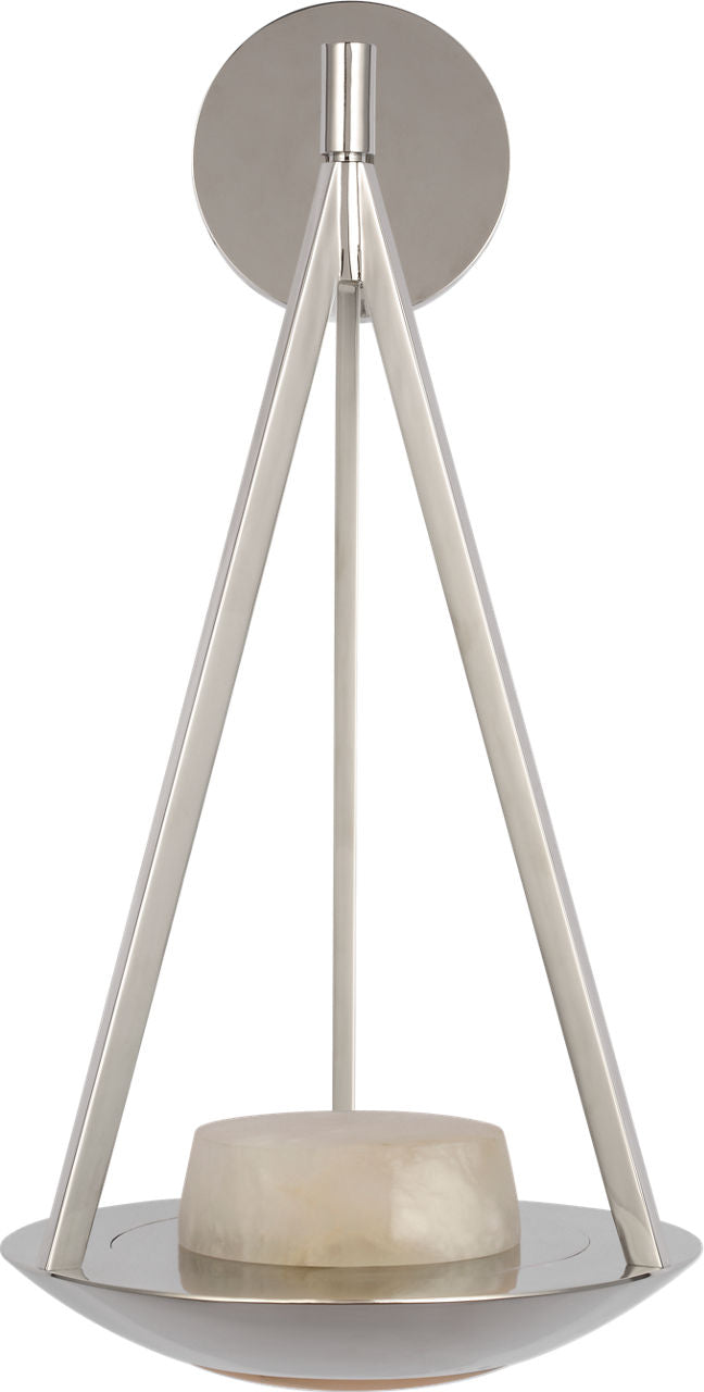 Divina 19" Floating Bowl Sconce | Polished Nickel | Alabaster