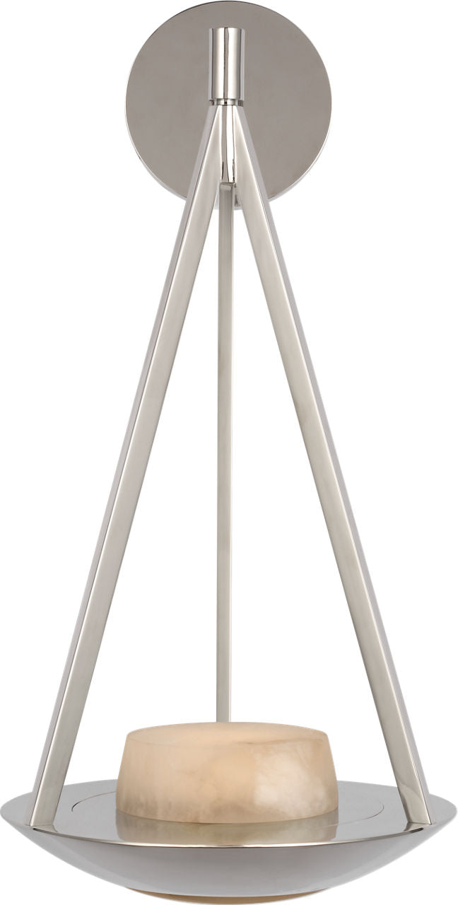 Divina 19" Floating Bowl Sconce | Polished Nickel | Alabaster