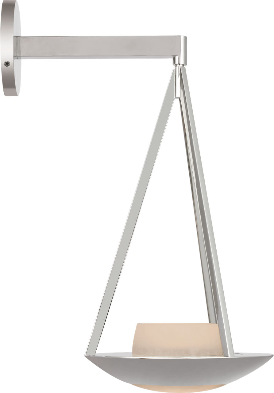 Divina 19" Floating Bowl Sconce | Polished Nickel | Alabaster