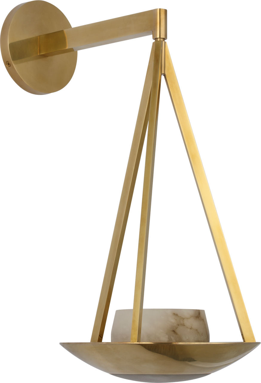 Divina 19" Floating Bowl Sconce | Soft Brass | Alabaster