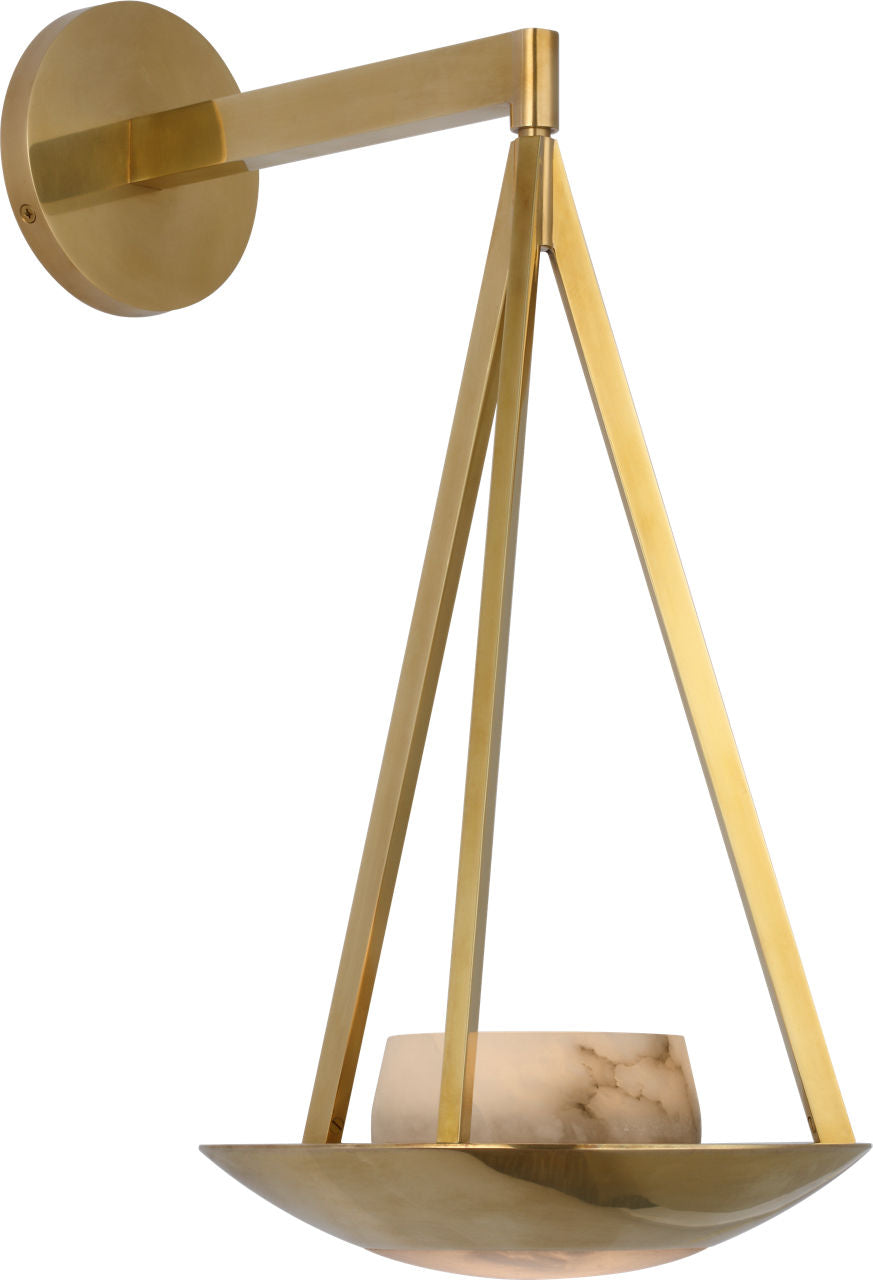 Divina 19" Floating Bowl Sconce | Soft Brass | Alabaster