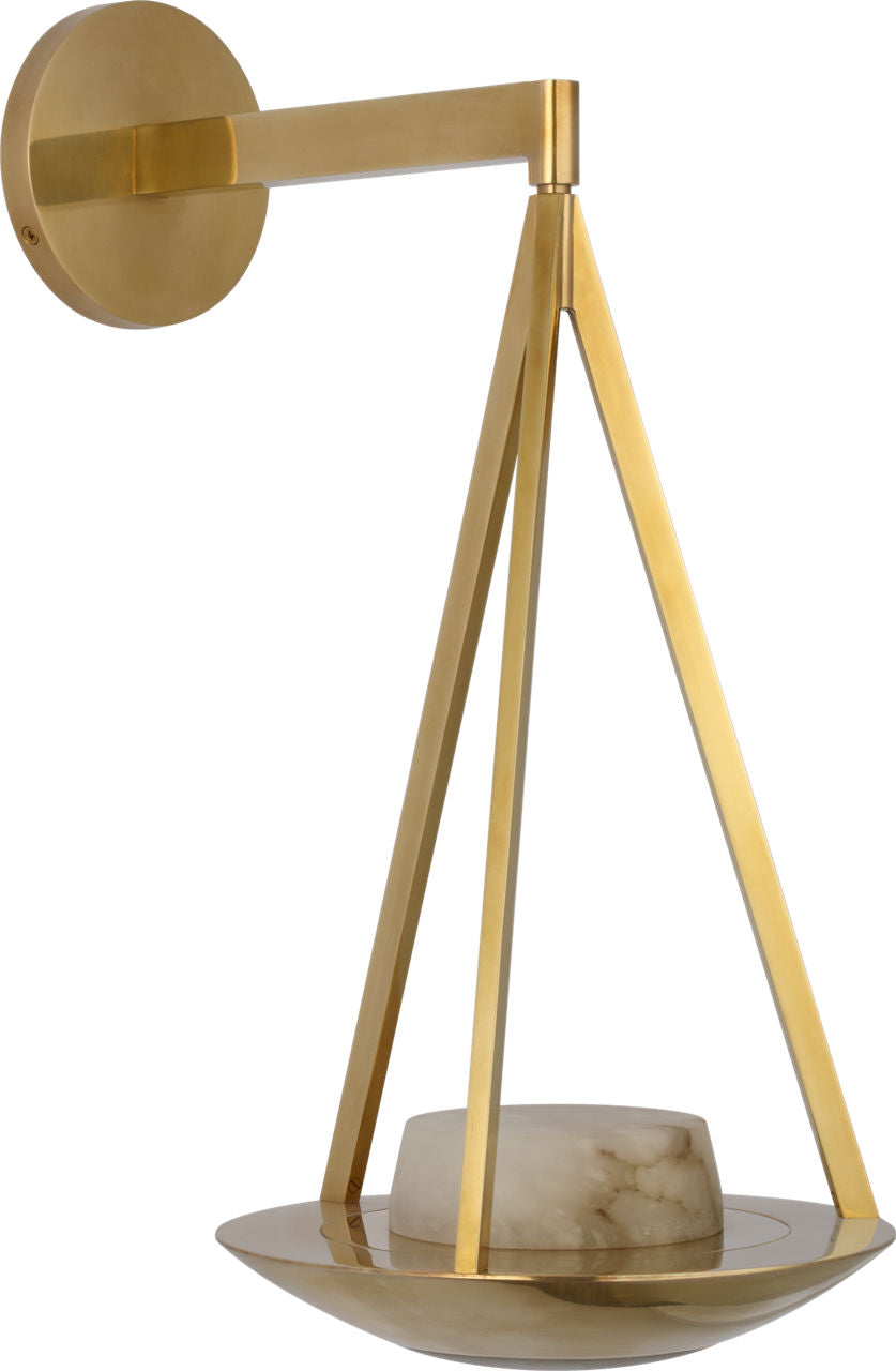 Divina 19" Floating Bowl Sconce | Soft Brass | Alabaster