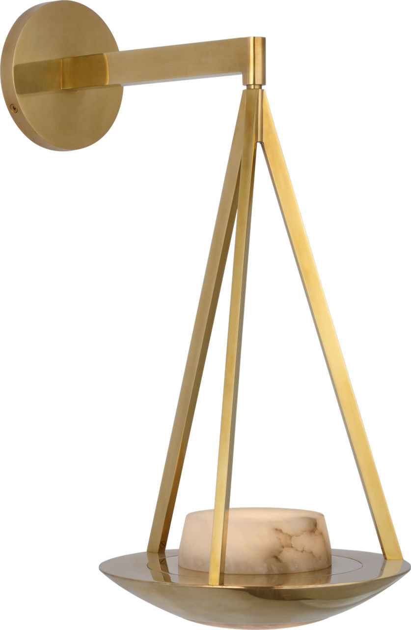 Divina 19" Floating Bowl Sconce | Soft Brass | Alabaster