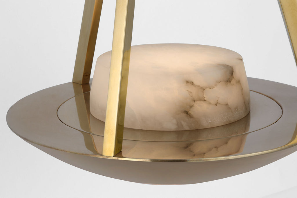 Divina 19" Floating Bowl Sconce | Soft Brass | Alabaster