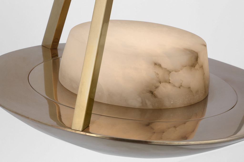 Divina 19" Floating Bowl Sconce | Soft Brass | Alabaster