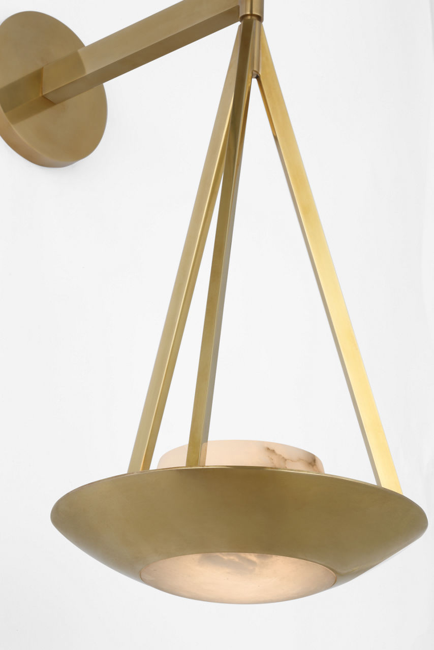 Divina 19" Floating Bowl Sconce | Soft Brass | Alabaster