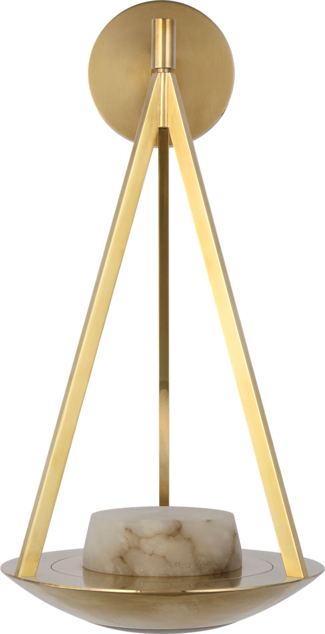 Divina 19" Floating Bowl Sconce | Soft Brass | Alabaster