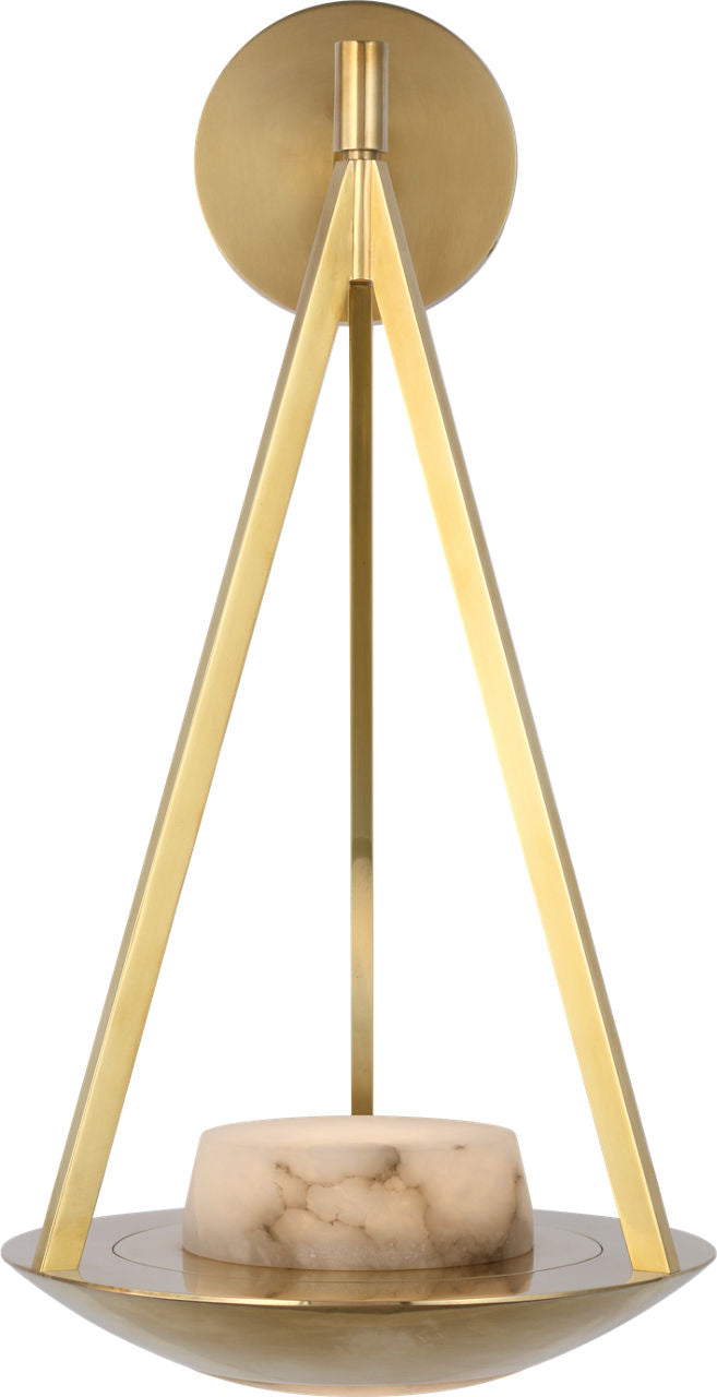 Divina 19" Floating Bowl Sconce | Soft Brass | Alabaster